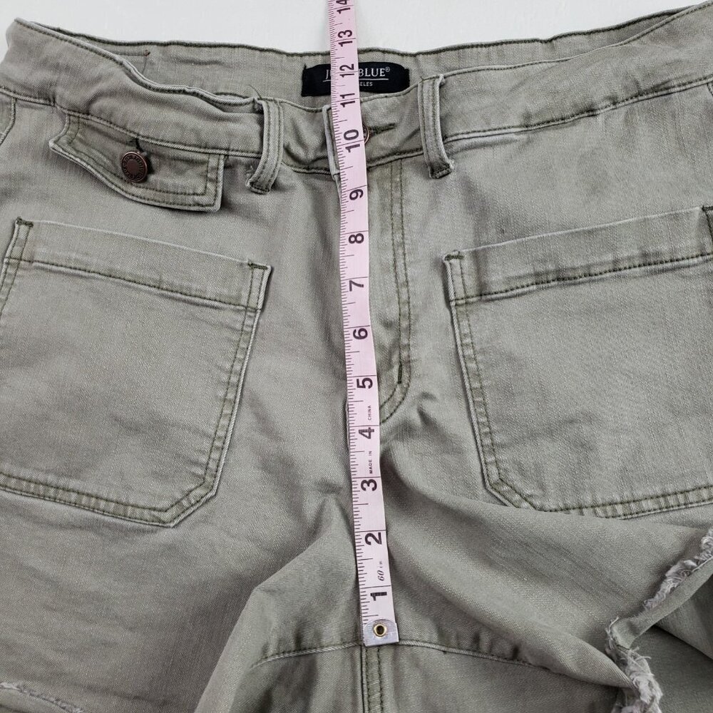 Judy Blue High Rise Jean Shorts Womens 1XL Green Stretch 5" Inseam Cut Off - Picture 7 of 10